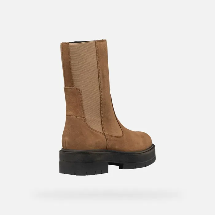 Woman Geox Ankle Boots SPHERICA EC7 WOMAN Mud Chelsea Boots Mud