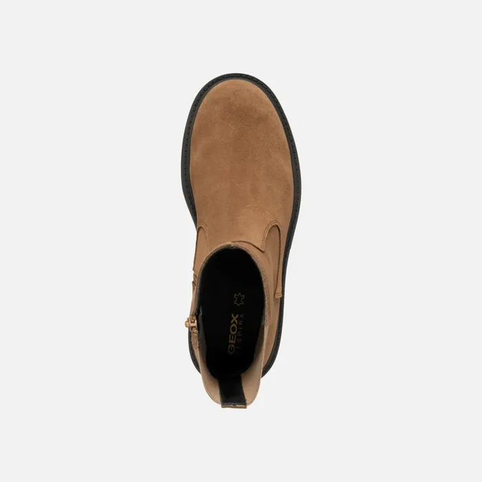 Woman Geox Ankle Boots SPHERICA EC7 WOMAN Mud Chelsea Boots Mud