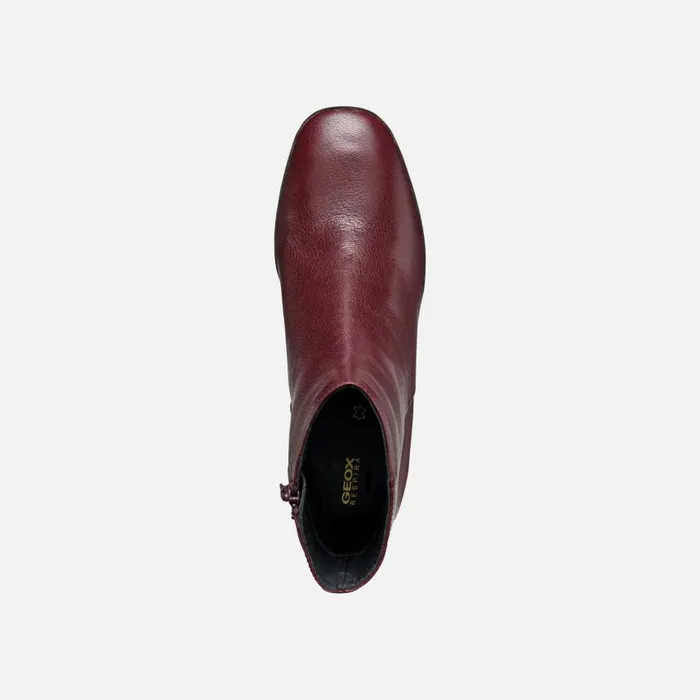 Woman Geox Ankle Boots TEULADA WOMAN Wine Highheel Ankle Boots Wine