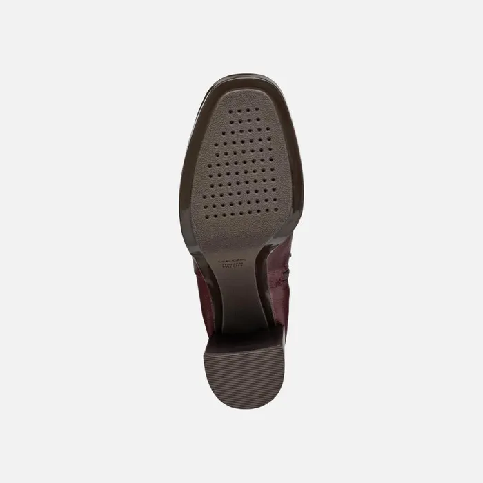 Woman Geox Ankle Boots TEULADA WOMAN Wine Highheel Ankle Boots Wine