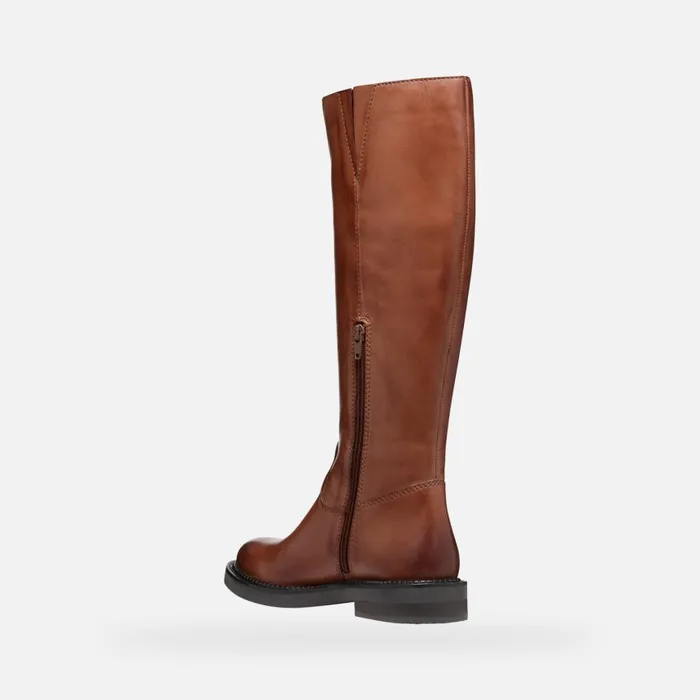 Woman Geox Boots SERILDA WOMAN Light Brown Leather Boots Light Brown