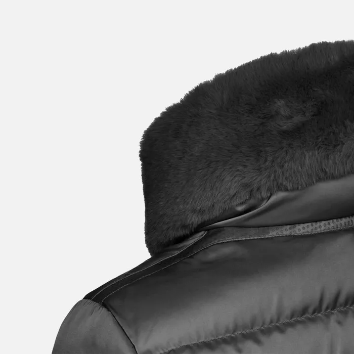 Woman Geox Down Jackets BETTANIE WOMAN Black Short Down Jacket Black