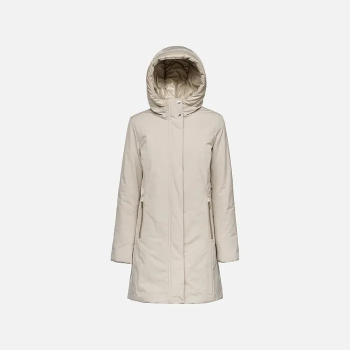 Woman Geox Jackets SPHERICA WOMAN String Long Parka String