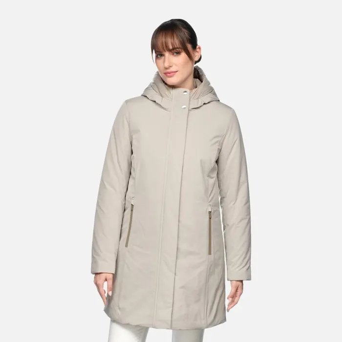 Woman Geox Jackets SPHERICA WOMAN String Long Parka String