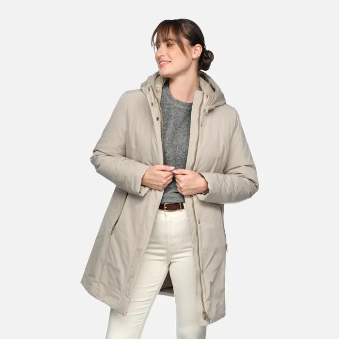 Woman Geox Jackets SPHERICA WOMAN String Long Parka String