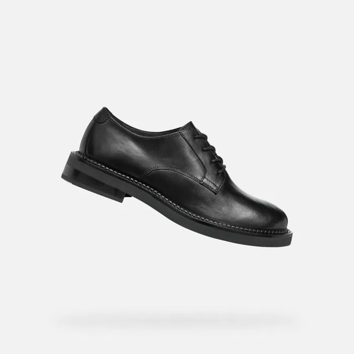 Woman Geox Lace Ups And Brogues SERILDA WOMAN Black Laceup Shoes Black