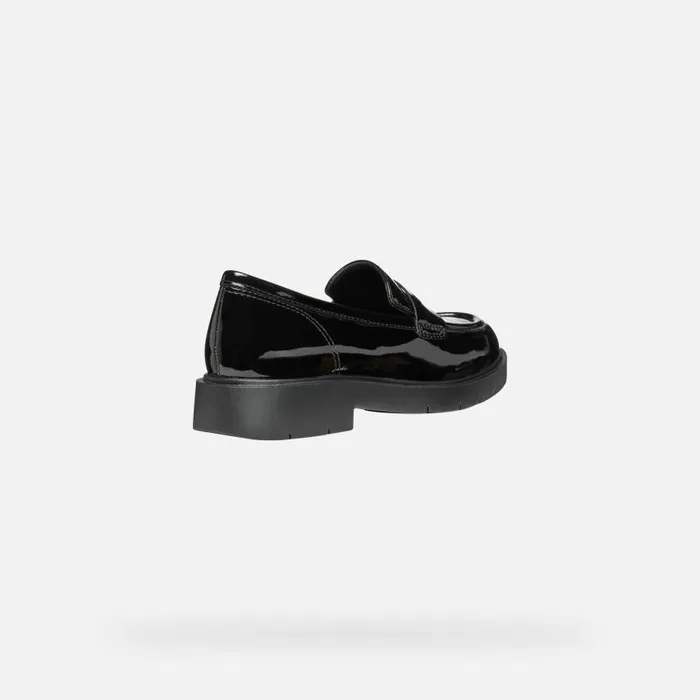 Woman Geox Loafers SPHERICA EC1 WOMAN Black Leather Loafers Black