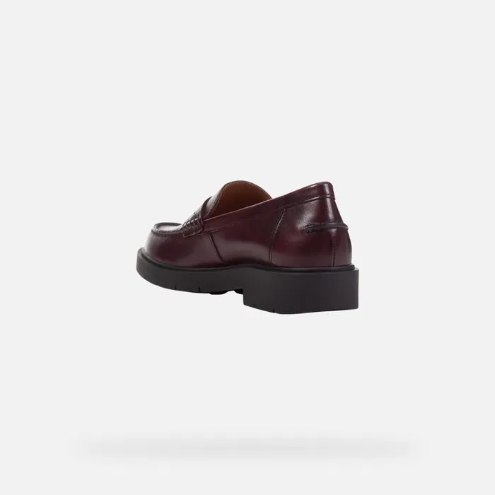 Woman Geox Loafers SPHERICA EC1 Women039s Burgundy Leather Loafers Geox Dark Burgundy