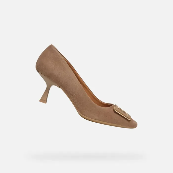 Woman Geox Pumps GISELDA R WOMAN Mud Medium Heel Pumps Mud