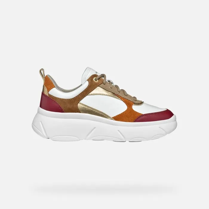 Woman Geox Sneakers NEBULA 20 X WOMAN WhiteCognac Low Top Sneakers Whitecognac