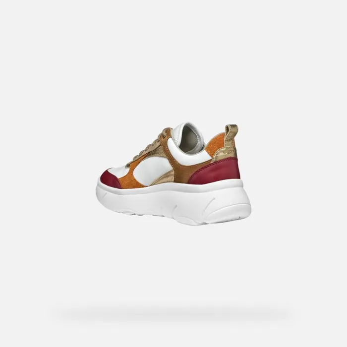 Woman Geox Sneakers NEBULA 20 X WOMAN WhiteCognac Low Top Sneakers Whitecognac