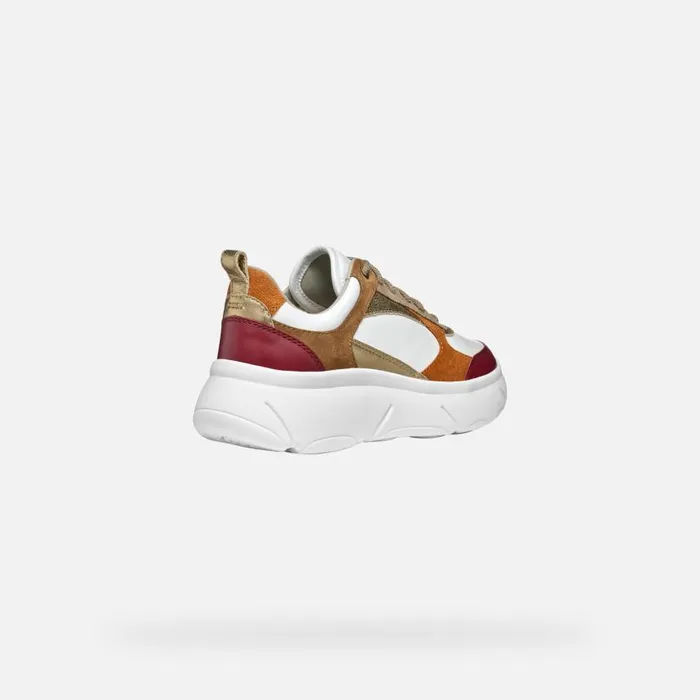 Woman Geox Sneakers NEBULA 20 X WOMAN WhiteCognac Low Top Sneakers Whitecognac