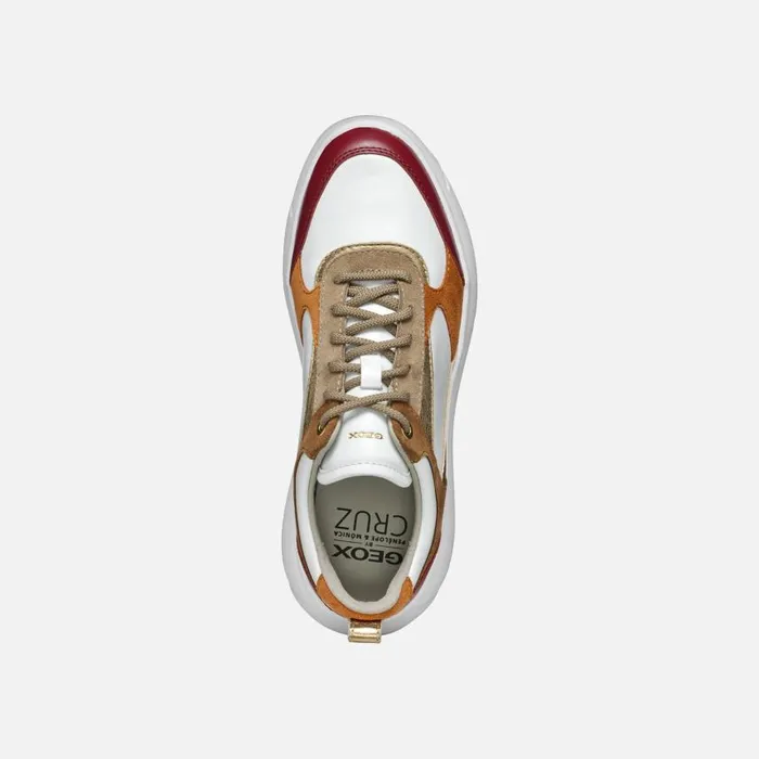 Woman Geox Sneakers NEBULA 20 X WOMAN WhiteCognac Low Top Sneakers Whitecognac