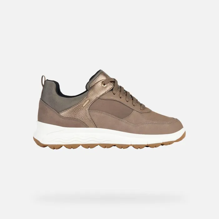 Woman Geox Sneakers SPHERICA 4X4 B ABX Waterproof Shoes Taupe Woman Geox Dark Taupelead