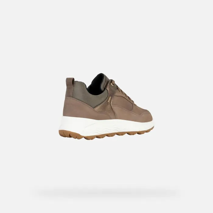 Woman Geox Sneakers SPHERICA 4X4 B ABX Waterproof Shoes Taupe Woman Geox Dark Taupelead