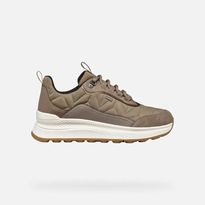 Woman Geox Sneakers SPHERICA ACTIF X2 ABX WOMAN Taupe Waterproof Trainers Taupe