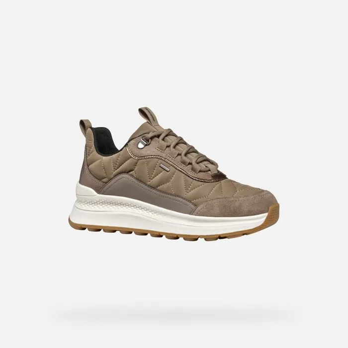 Woman Geox Sneakers SPHERICA ACTIF X2 ABX WOMAN Taupe Waterproof Trainers Taupe