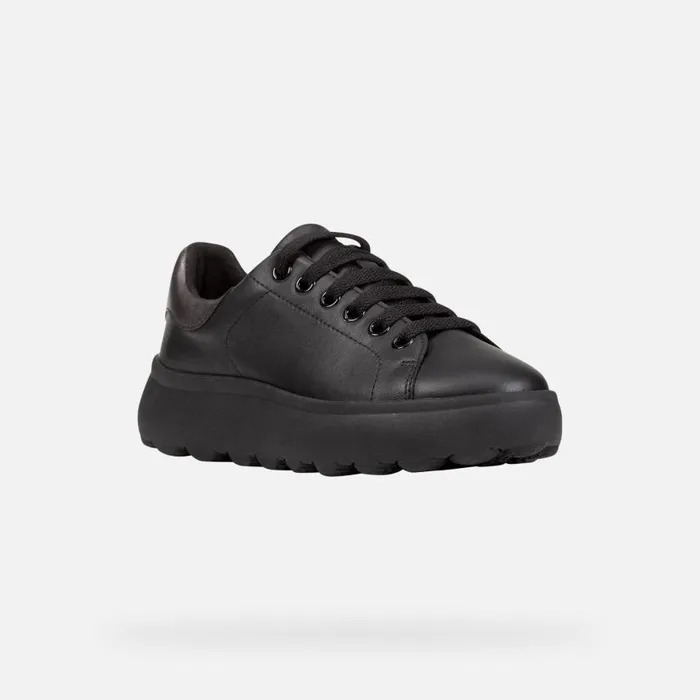 Woman Geox Sneakers SPHERICA EC41 WOMAN BlackGun Low Top Sneakers Blackgun