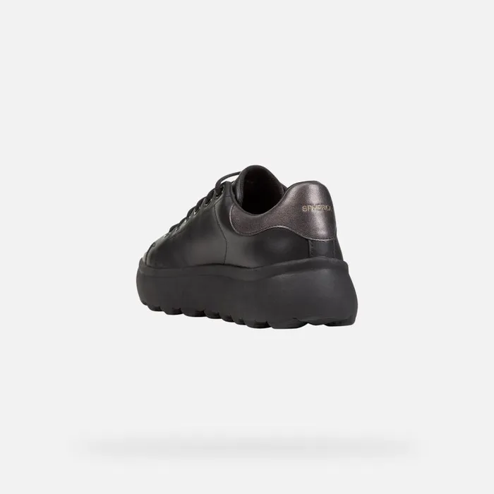 Woman Geox Sneakers SPHERICA EC41 WOMAN BlackGun Low Top Sneakers Blackgun