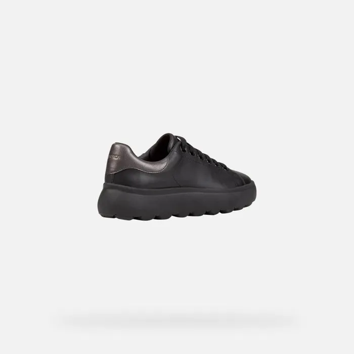 Woman Geox Sneakers SPHERICA EC41 WOMAN BlackGun Low Top Sneakers Blackgun