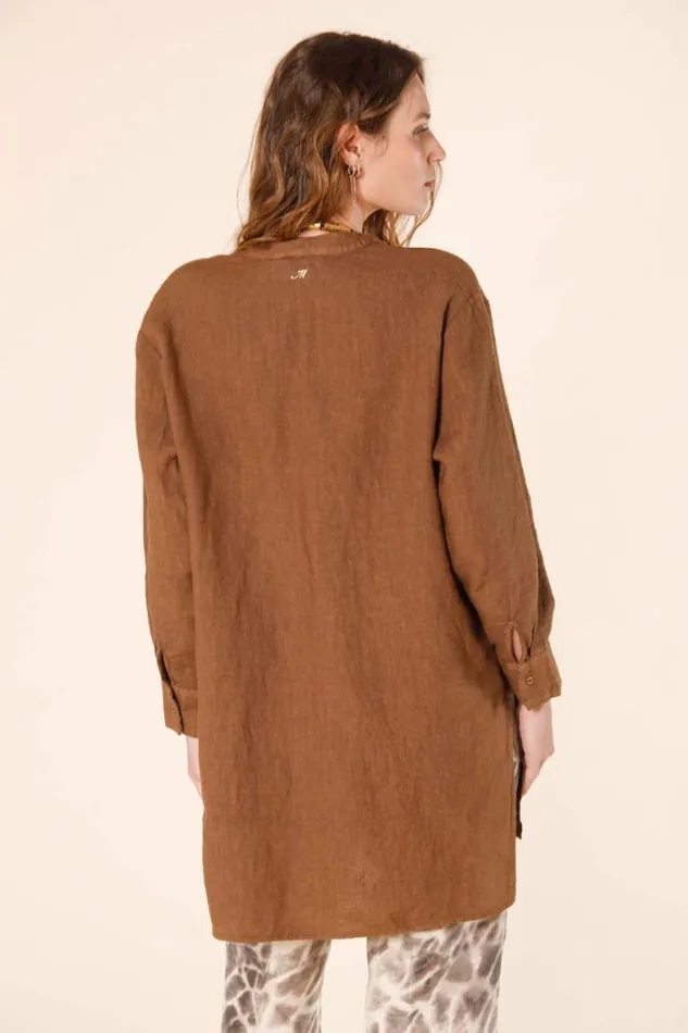 Woman India Long Sleeve Shirt In Linen With Korean Collar Mason039s Shirts