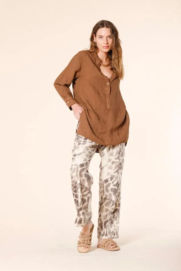 Woman India Long Sleeve Shirt In Linen With Korean Collar Mason039s Shirts