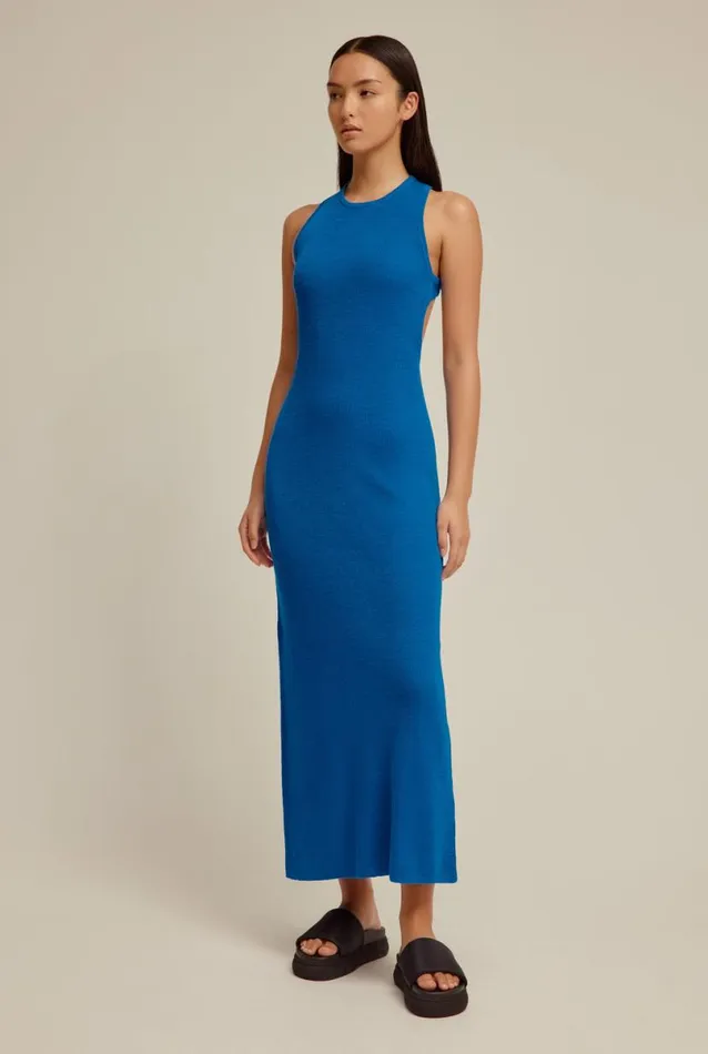 Woman Venroy Dresses Linen Knitted Cross Back Dress