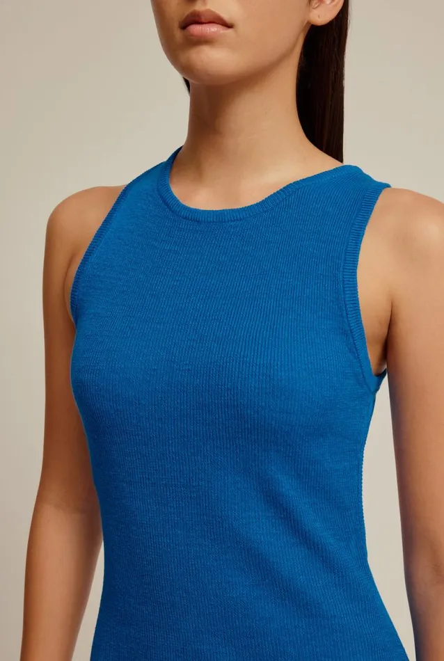 Woman Venroy Dresses Linen Knitted Cross Back Dress