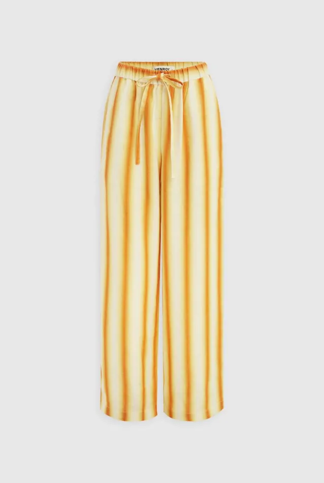 Woman Venroy Pants Printed Linen Wide Leg Pant