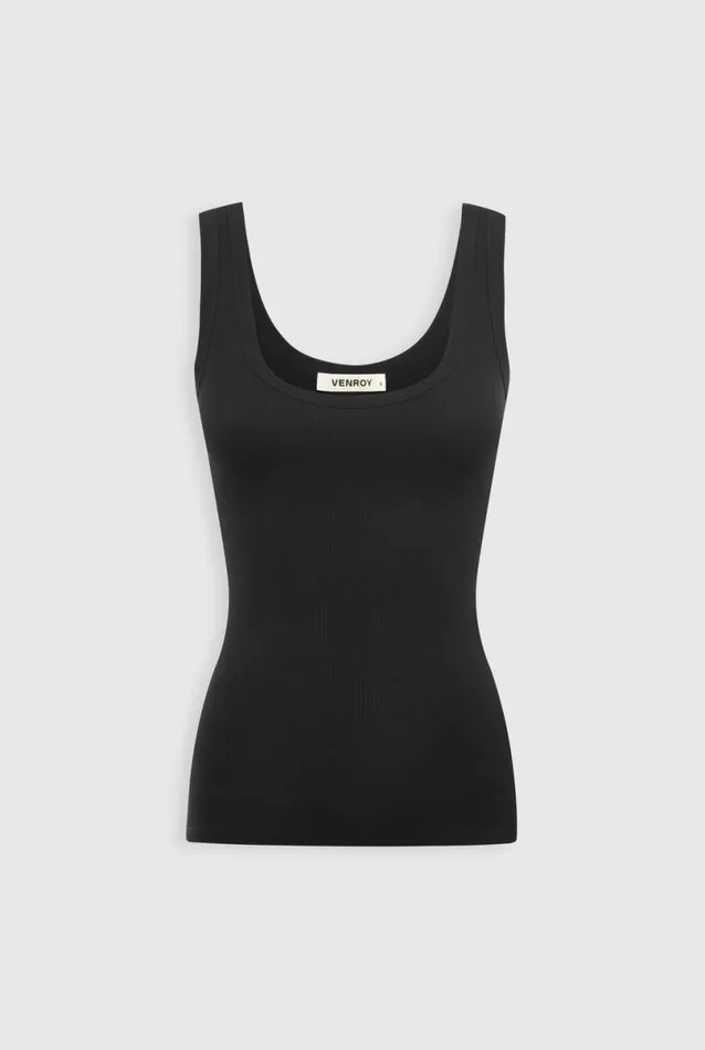 Woman Venroy TShirts and Tanks Scoop Neck Straight Hem Rib Tank