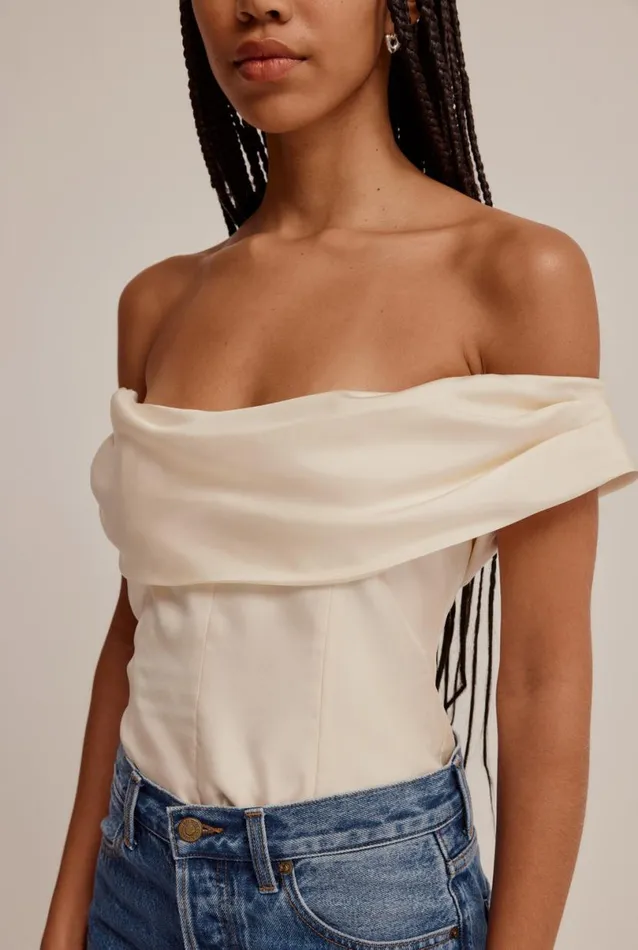 Woman Venroy Tops Silk Cowl Neck Bodice