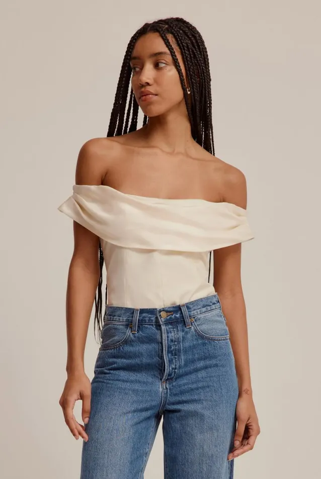 Woman Venroy Tops Silk Cowl Neck Bodice