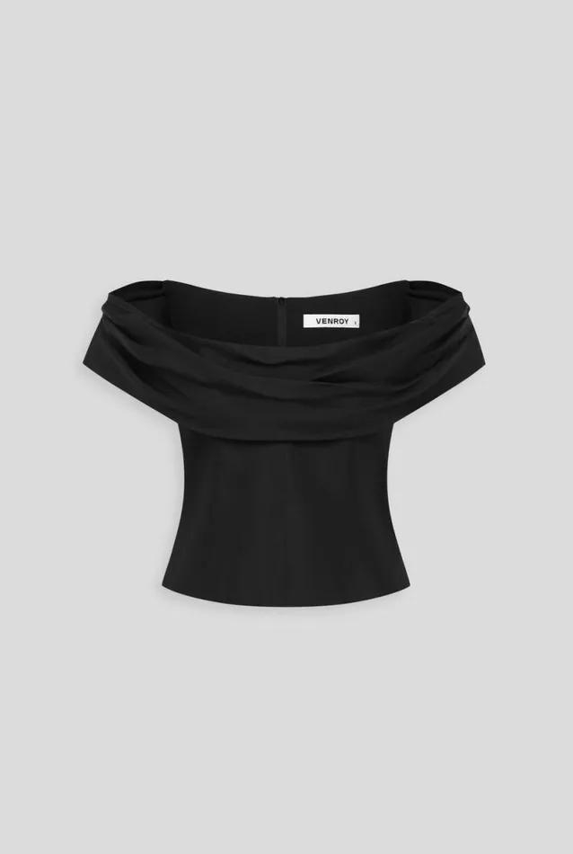 Woman Venroy Tops Silk Cowl Neck Bodice