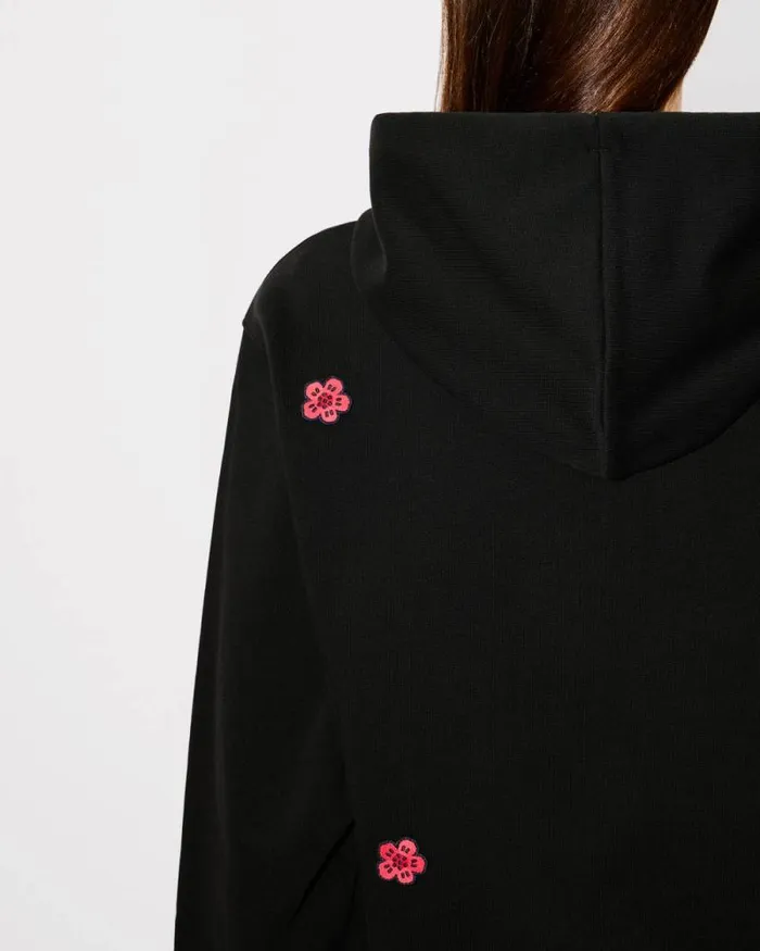 Women 039Boke Flower039 Embroidered Hoodie In Cotton Black Kenzo Sweatshirts And Hoodies