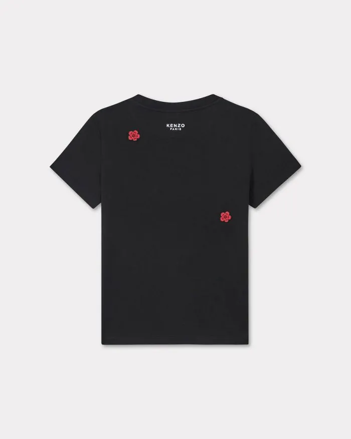 Women 039Boke Flower039 Embroidered Tshirt In Cotton Black Kenzo Tshirts And Polos
