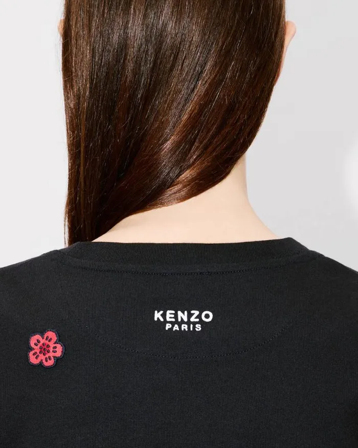 Women 039Boke Flower039 Embroidered Tshirt In Cotton Black Kenzo Tshirts And Polos