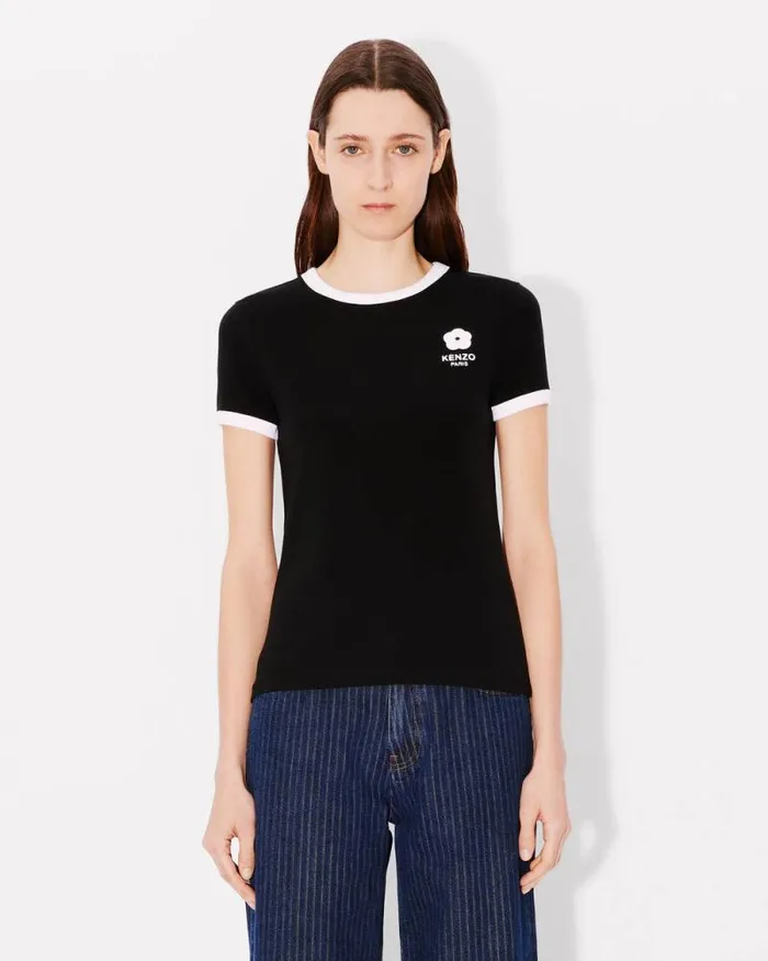 Women 039Boke Flower 20039 Embroidered Tshirt Black Kenzo Tshirts And Polos