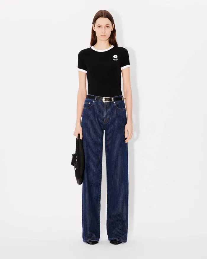 Women 039Boke Flower 20039 Embroidered Tshirt Black Kenzo Tshirts And Polos