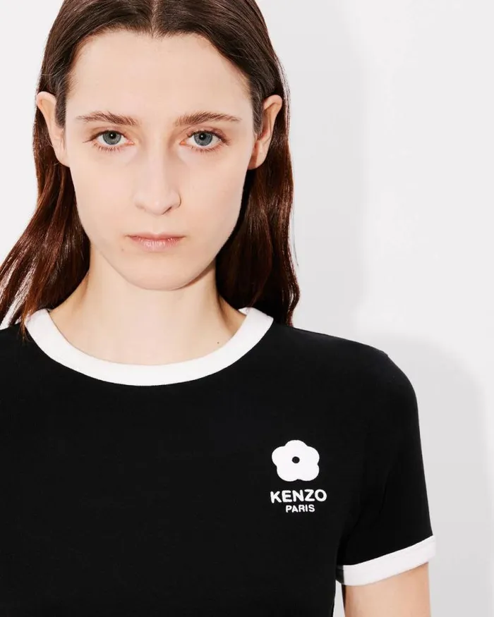 Women 039Boke Flower 20039 Embroidered Tshirt Black Kenzo Tshirts And Polos