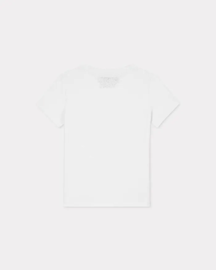 Women 039KENZO Constellation039 Tshirt In Cotton Off White Kenzo Tshirts And Polos