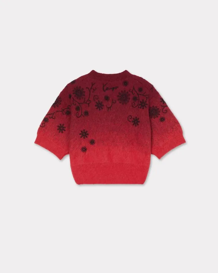 Women 039KENZO Marguerite039 Embroidered Top Cherry Kenzo Sweaters And Cardigans
