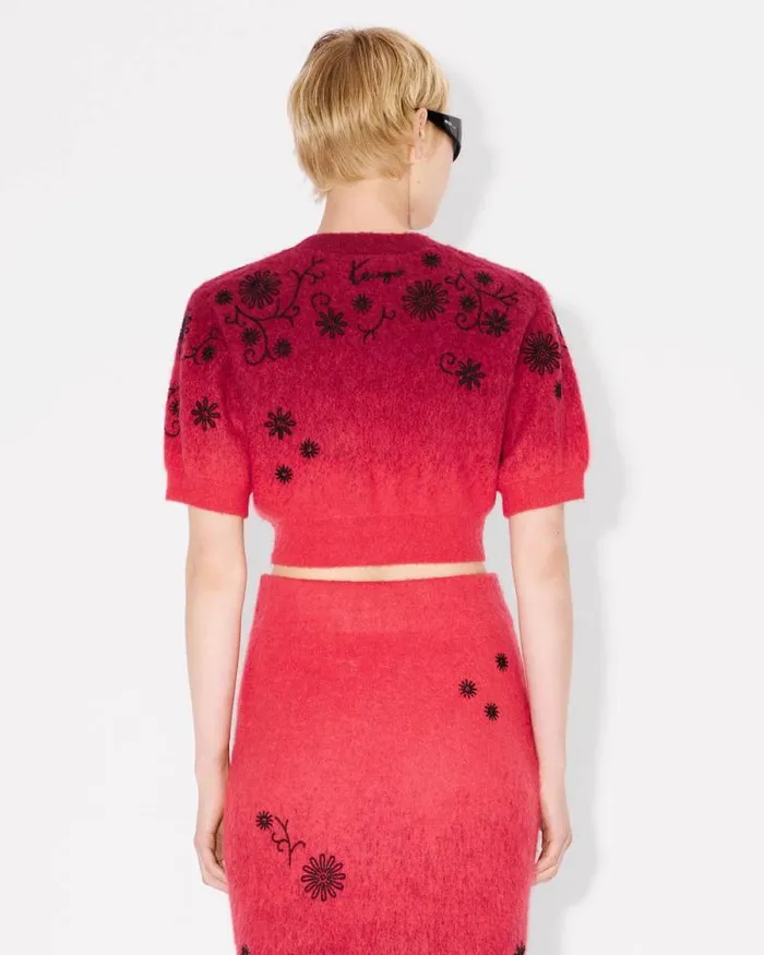 Women 039KENZO Marguerite039 Embroidered Top Cherry Kenzo Sweaters And Cardigans