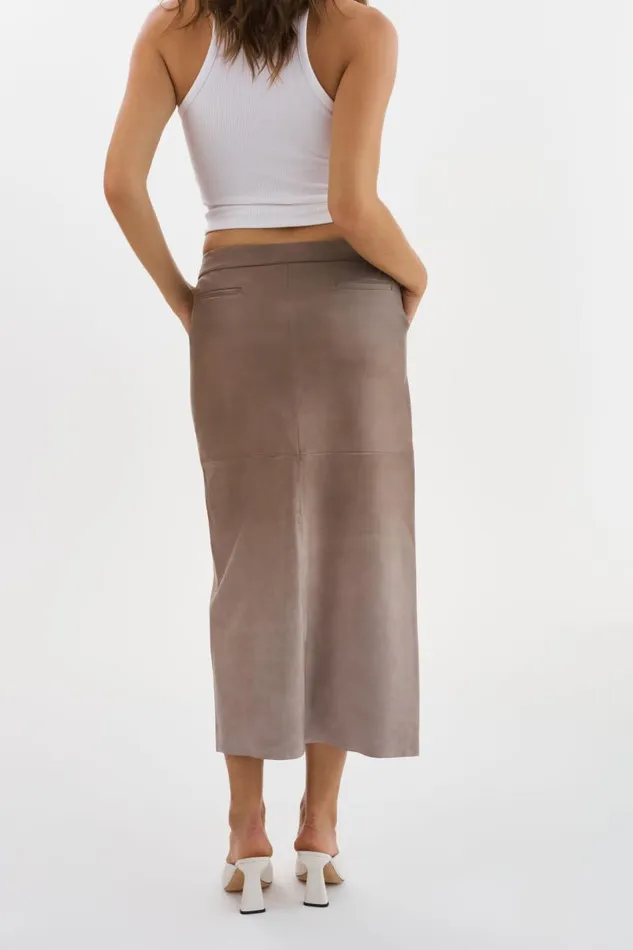 Women ABIA Low Waist Leather Maxi Skirt Desert Gradient LAMARQUE Skirts Women ABIA Low Waist Leather Maxi Skirt Desert Gradient LAMARQUE Skirts