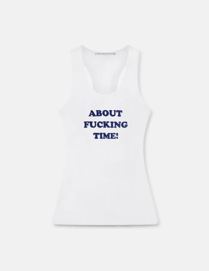 Women About Fucking Time Tank Top Pure White Stella McCartney Sweatshirts And TShirts