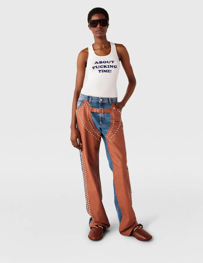Women About Fucking Time Tank Top Pure White Stella McCartney Sweatshirts And TShirts