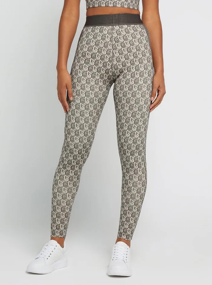 Women Activewear GUESS Eco Grey G Cube Daria Active Leggings