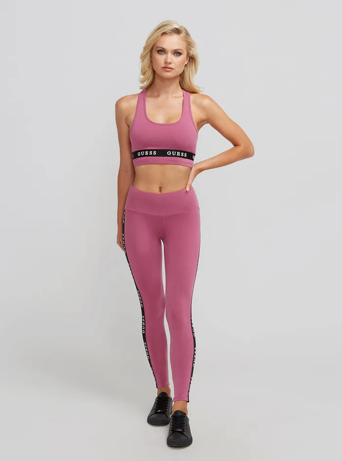 Women Activewear GUESS Eco Purple Blush Aline Active Logo Crop Top Women Activewear GUESS Eco Purple Blush Aline Active Logo Crop Top