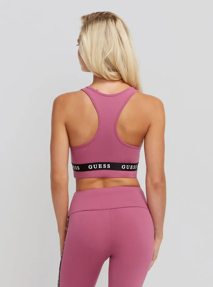 Women Activewear GUESS Eco Purple Blush Aline Active Logo Crop Top Women Activewear GUESS Eco Purple Blush Aline Active Logo Crop Top