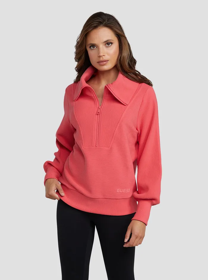 Women Activewear GUESS Pink Deena Active Zip Jumper