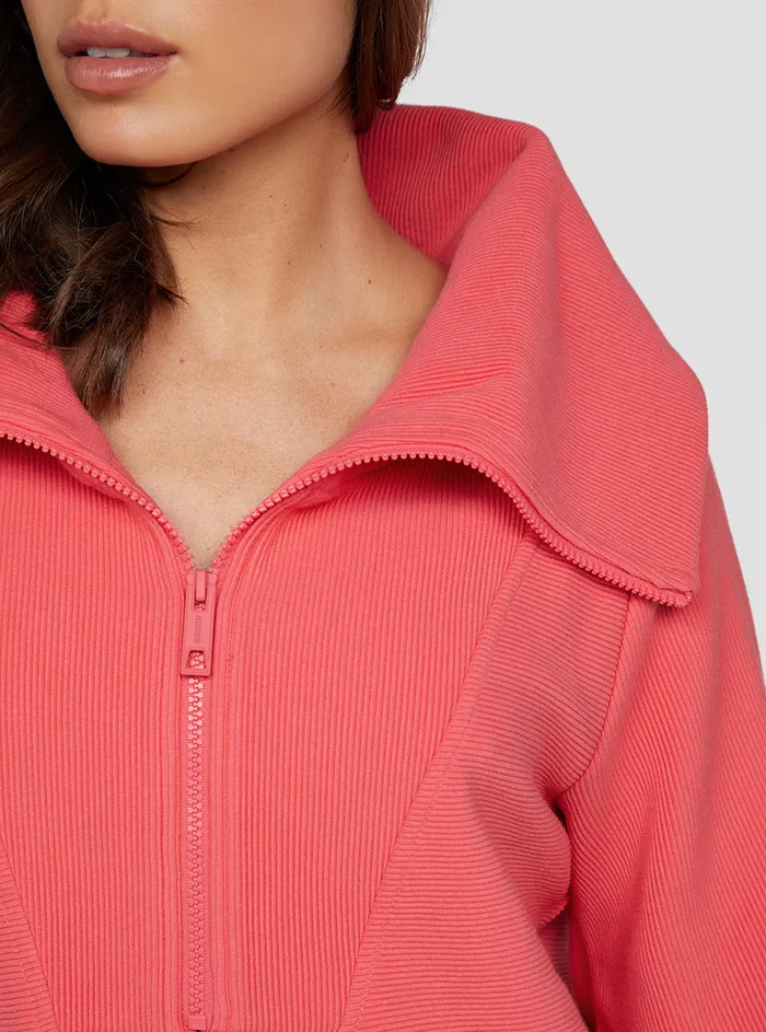 Women Activewear GUESS Pink Deena Active Zip Jumper